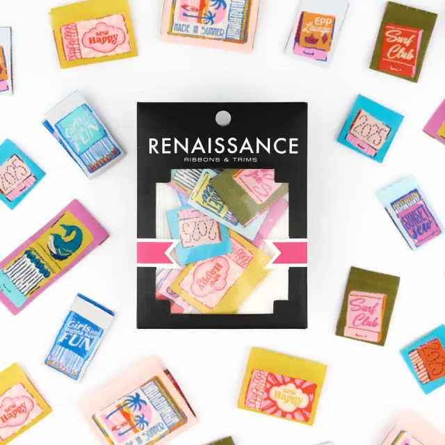 Renaissance Ribbon Matchbook Makerie Webetiketten 8er-Pack retro