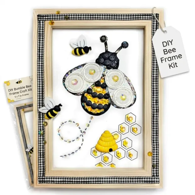 Buttons Galore Bumble Bee Bastelset Rahmen 13x18 cm