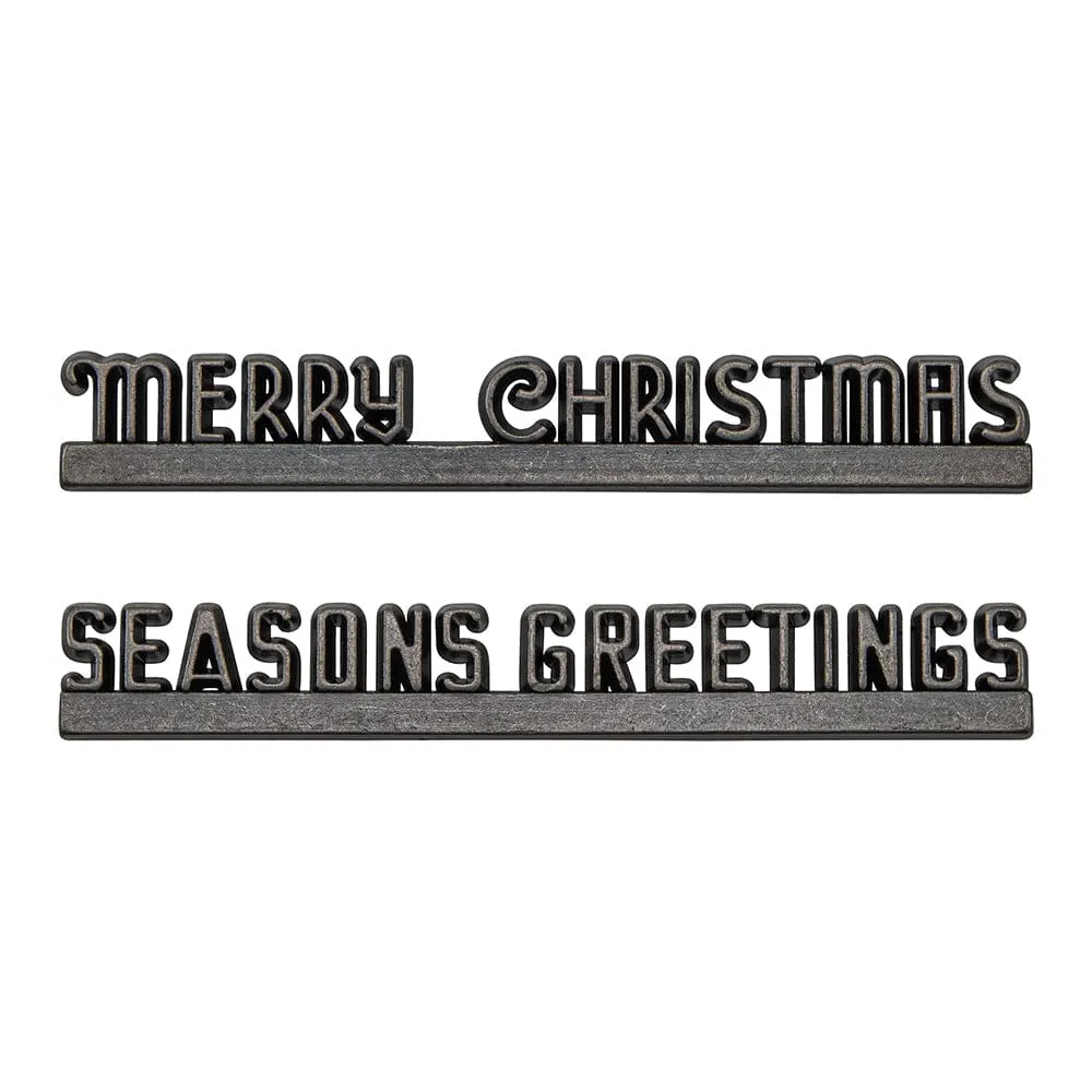 Idea-ology Christmas Festive Marquee Metallschilder 2er-Set
