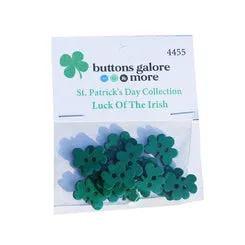 Buttons Galore Luck of the Irish Kleeblatt-Knöpfe 16 Stück