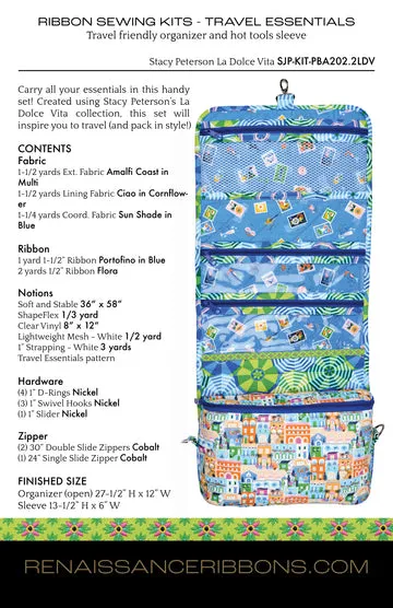 Renaissance Ribbon Travel Essentials 2.0 La Dolce Vita Nähset Taschen-Set