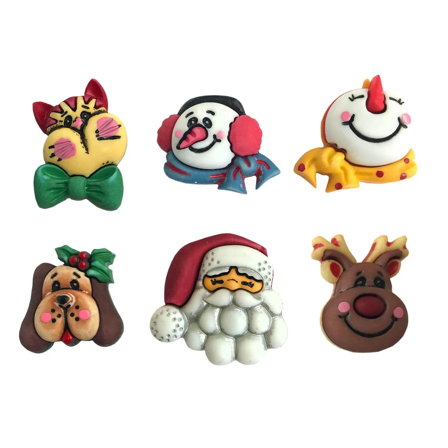 Buttons Galore Santa & Friends Bastelknöpfe 6 Stück