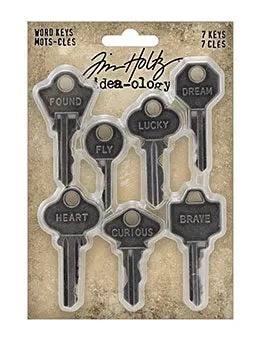 Idea-ology Tim Holtz Word Keys Metall-Anhänger