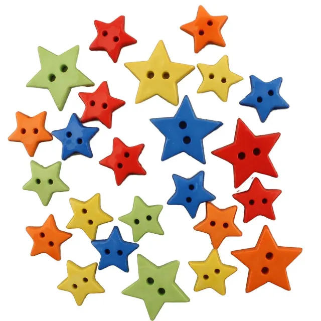 Buttons Galore Stars Knöpfe 20 Stück sternförmig
