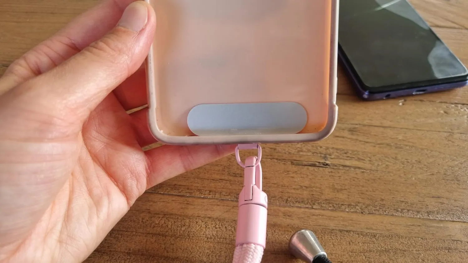 MORSUNBELA Handykette Kurz Handgelenk Rosa 2 Stück