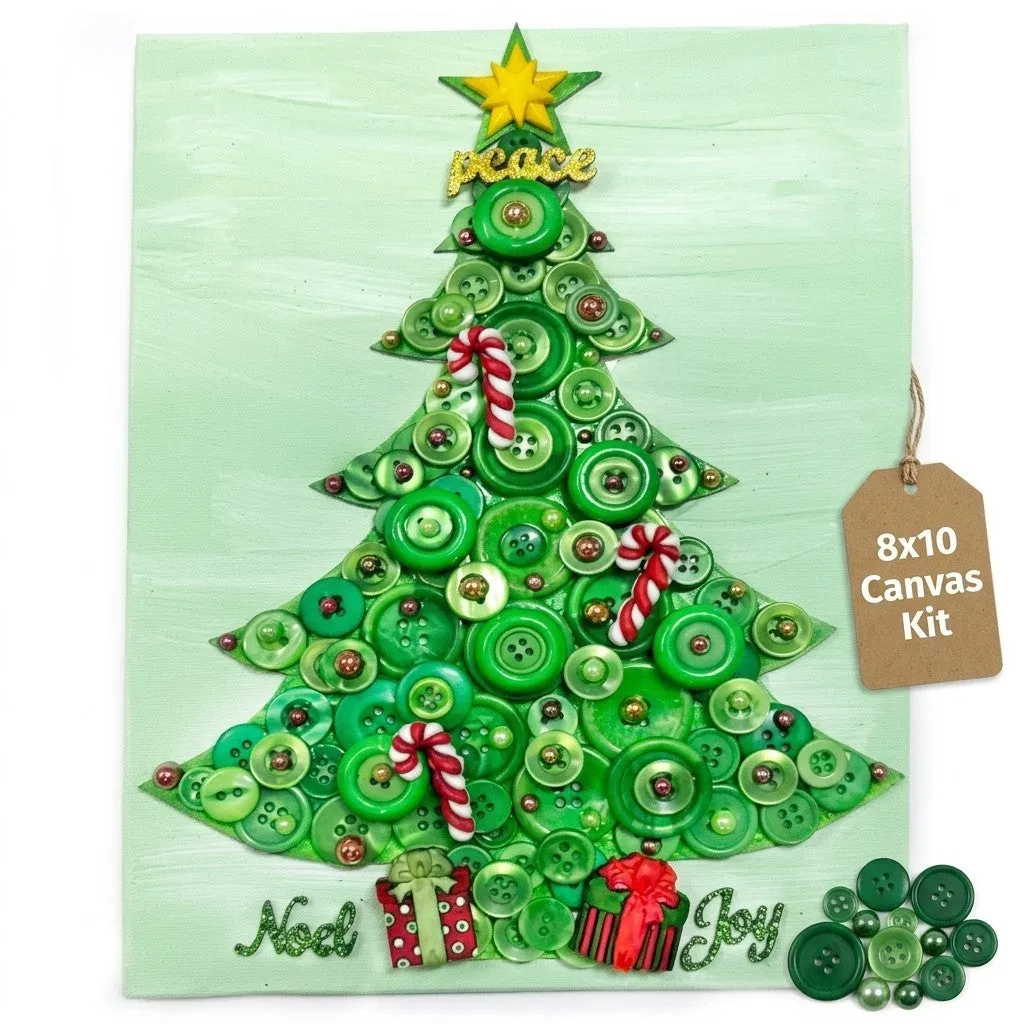 Buttons Galore Christmas Tree Bastelset Leinwand 20x25 cm