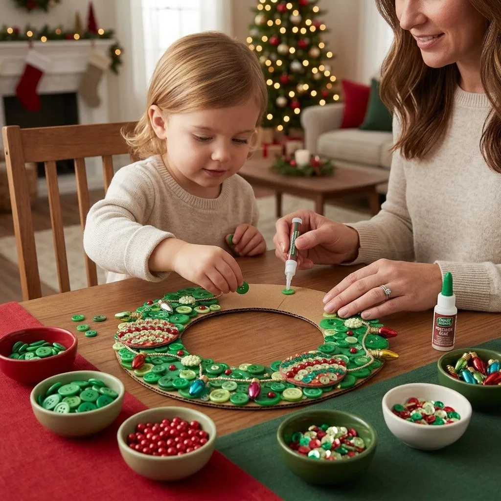 Buttons Galore Christmas Wreath Bastelset 20 cm Komplettset