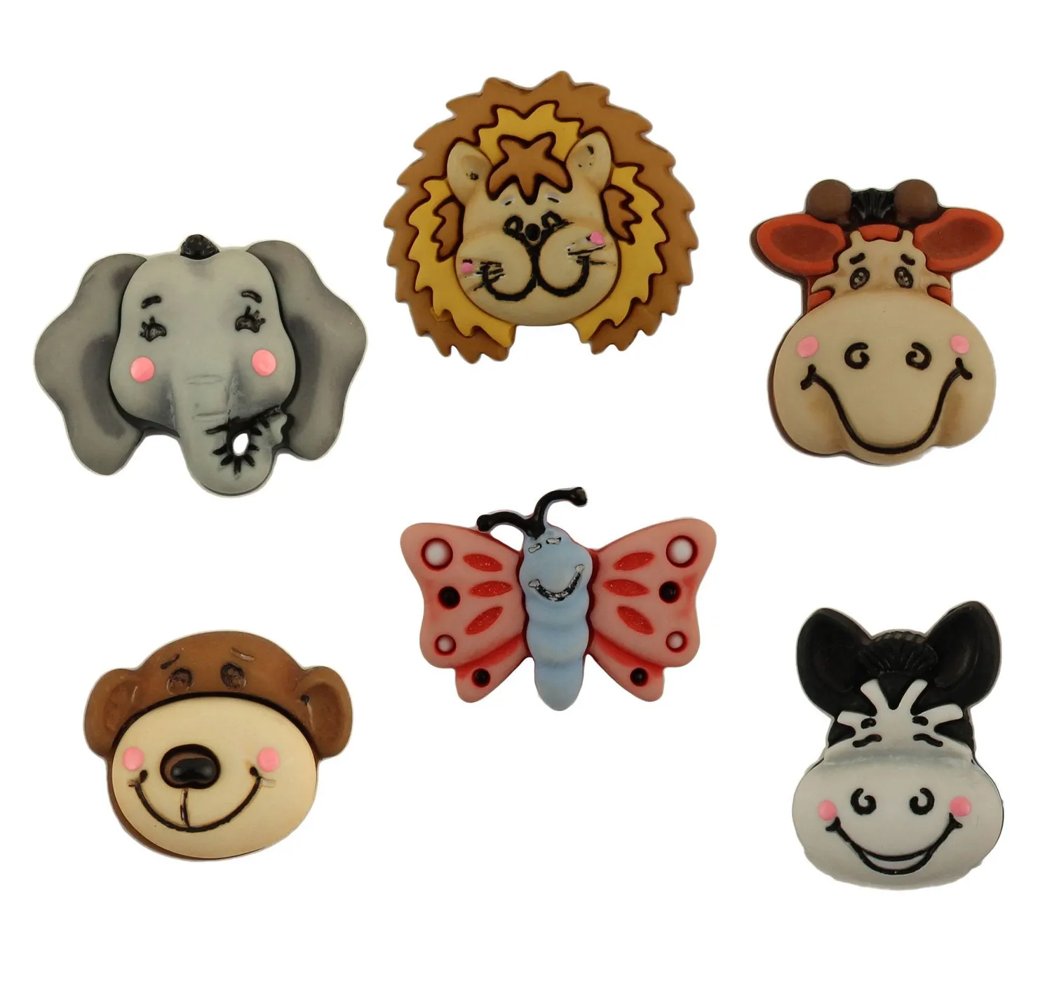 Buttons Galore BaZooples Gertrude Tierknöpfe 6 Stück