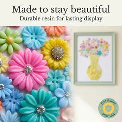 Buttons Galore Flower Button Bastelset Blumenknöpfe Leinwand