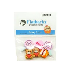 Buttons Galore Beary Love Flatbackz Flatbacks 6 Stück