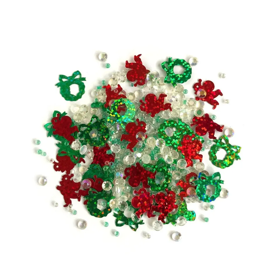 Buttons Galore Santa's Here Sparkletz Bastelstreu 10 g Weihnachten