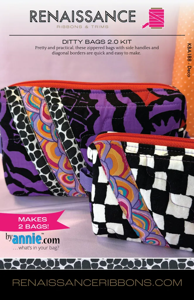 Renaissance Ribbon Ditty Bags 2.0 Nähset Baumwolle Reißverschluss