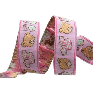 Renaissance Ribbon Mini Pack Bären Rosa Webband 4 Yards