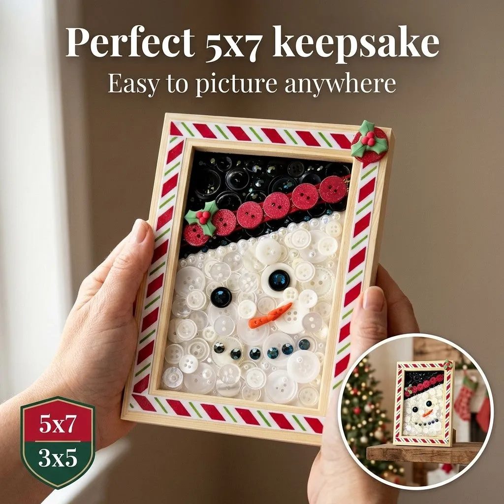 Buttons Galore Snowman Frame Bastelset Schneemann 5x7
