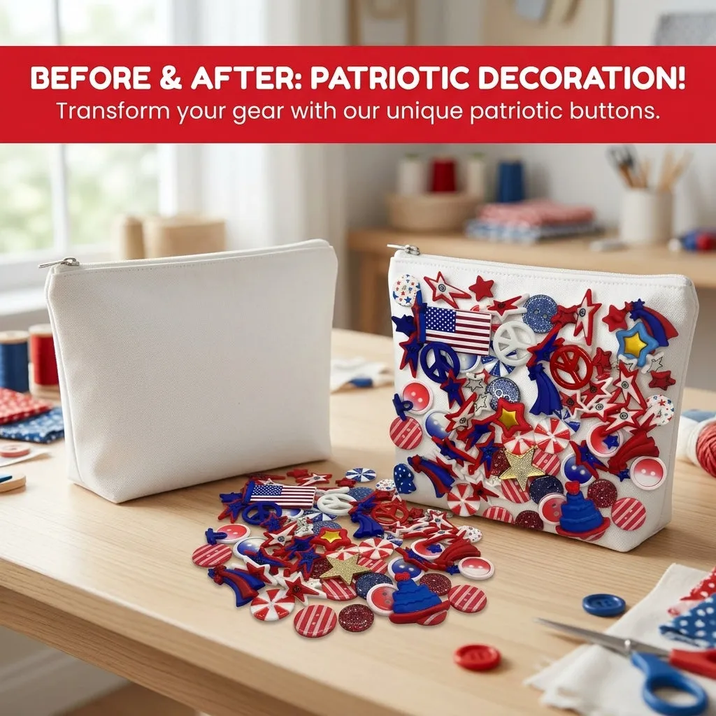 Buttons Galore Patriotic Nähknöpfe rot-weiß-blau 50 Stück