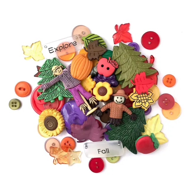 Buttons Galore Autumn Button Value Pack Knöpfe 50 Stück waschbar