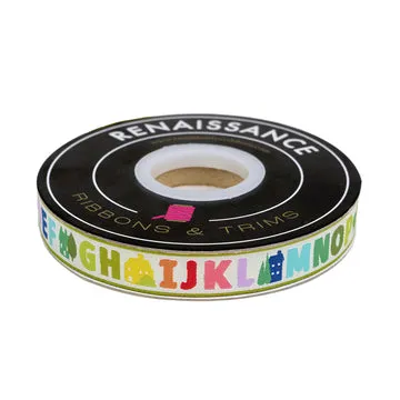 Renaissance Ribbon Paper Hamlet Alphabet Webband 1 Yard grün