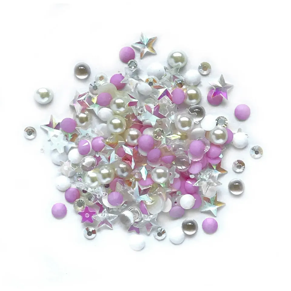 Buttons Galore Sparkletz Barefoot Beach Strassmix 10 g rosa