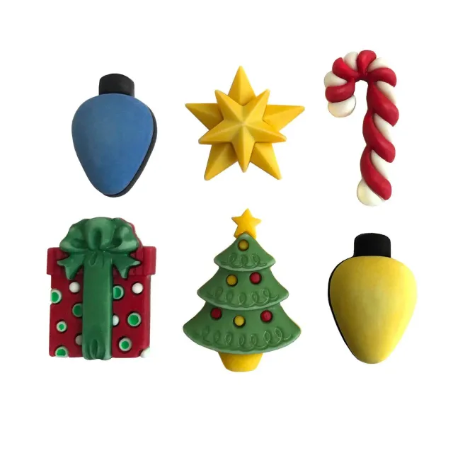 Buttons Galore Good Tidings 3D Holiday Fun Knöpfe 6 Stück