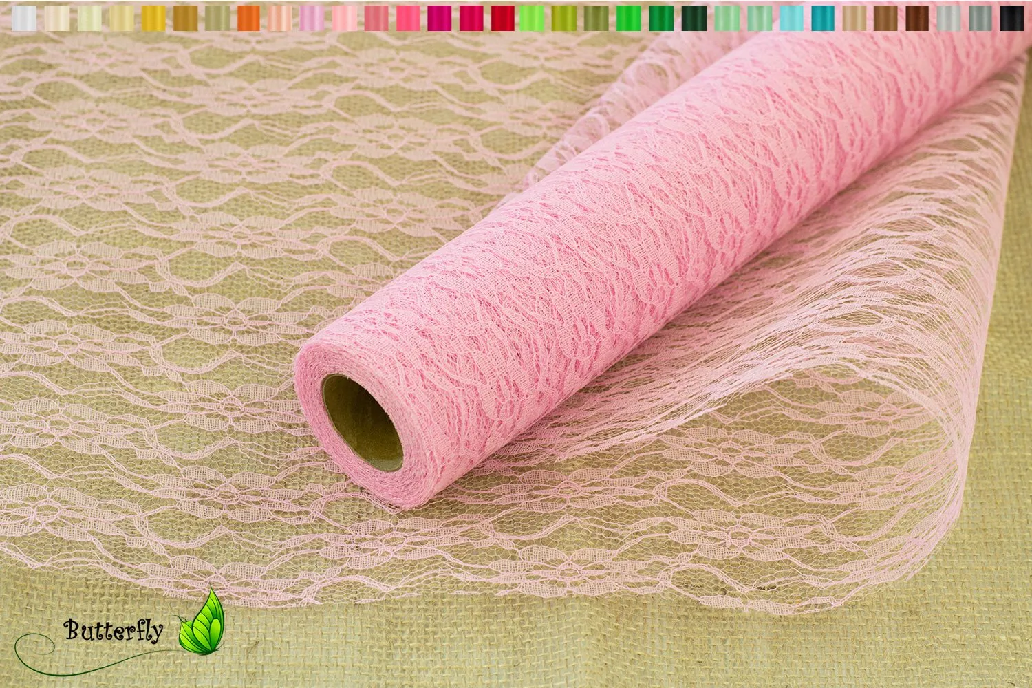 Creativery Spitzenband Rosen 10m netzartig