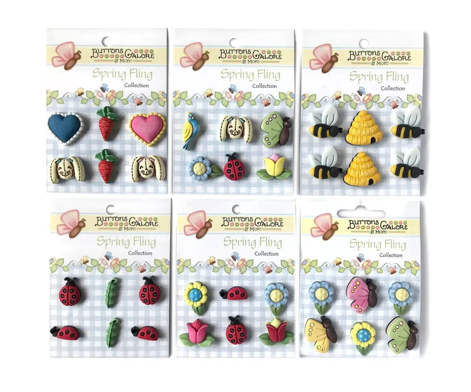 Buttons Galore Spring Fling Nähknöpfe 36 Stück Frühling