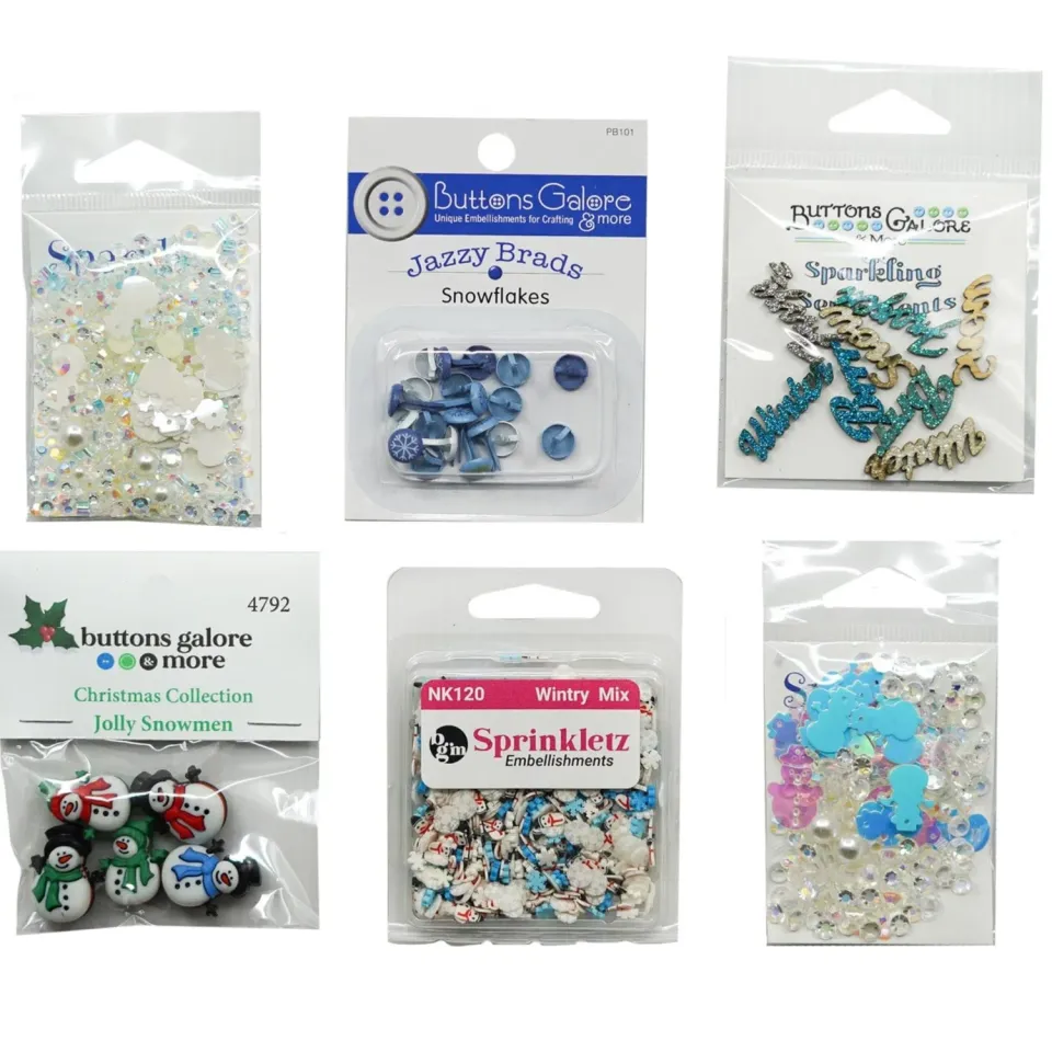 Buttons Galore Winter Bundle 1 Bastelset Schnee