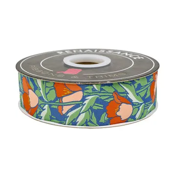 Renaissance Ribbon Poppy Night Shadowed Blooms Schmuckband 38mm 1 Yard