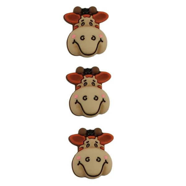 Buttons Galore Gertrude the Giraffe Knöpfe 3 Stk 2,5 cm