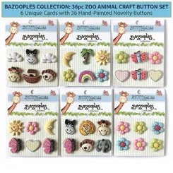 Buttons Galore BaZooples Tier Nähknöpfe 36 Stück Zootiere