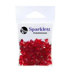 Buttons Galore Sparkletz Red Hearts Streusteine 6g rot