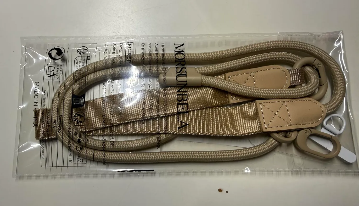 MORSUNBELA Handykette Universal Handyband beige verstellbar