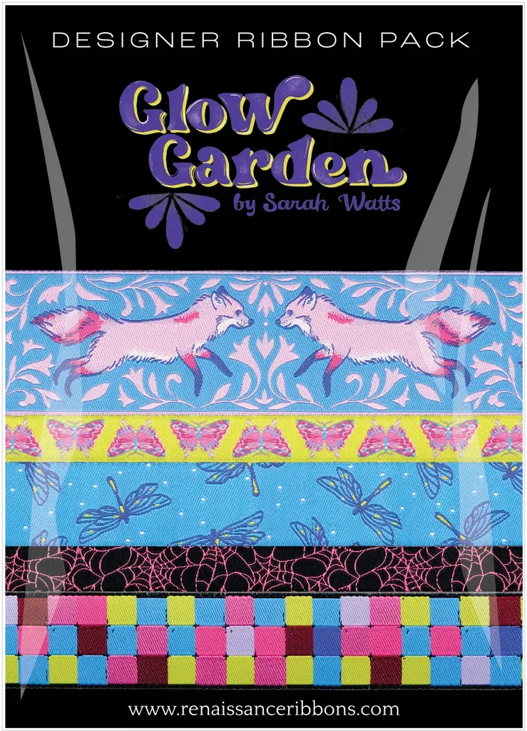 Renaissance Ribbon Glow Garden Webband-Set Blumen 5x1 Yard