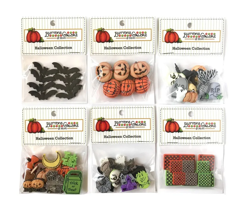 Buttons Galore Halloween Set 2 Knöpfe 50 Stück Halloween