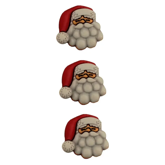 Buttons Galore Holiday Fun Santa Nähknöpfe 3 Stück Weihnachten