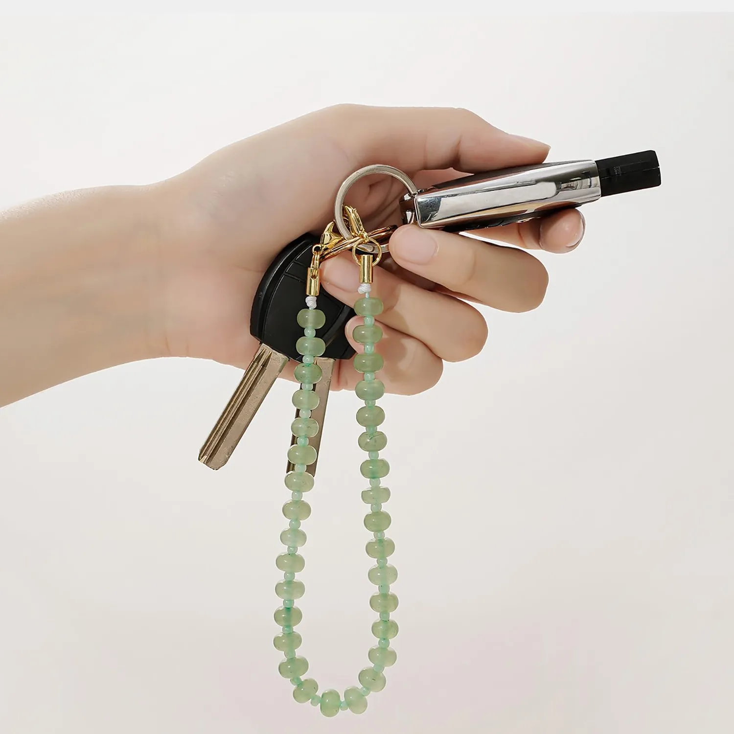 MORSUNBELA Perlen Handykette kurz Pastell Handschlaufe