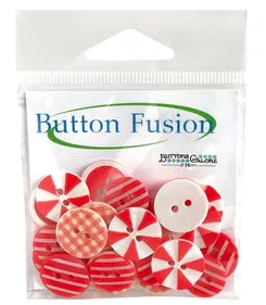 Buttons Galore Red Carpet Nähknöpfe 20 Stück rot kariert