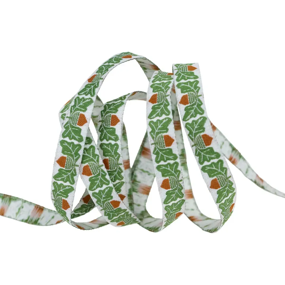 Renaissance Ribbon First Day of Fall Acorn Jacquardband 1 Yard creme