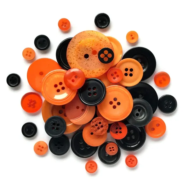 Buttons Galore Button Bonanza Scary Knöpfe 227 g Orange-Schwarz
