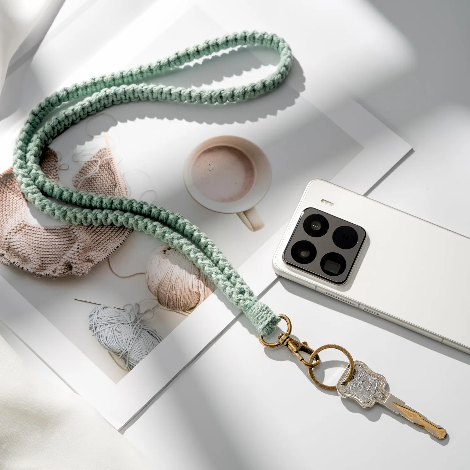 MORSUNBELA Schlüsselband Baumwollschnur Lanyard mit Schlüsselring
