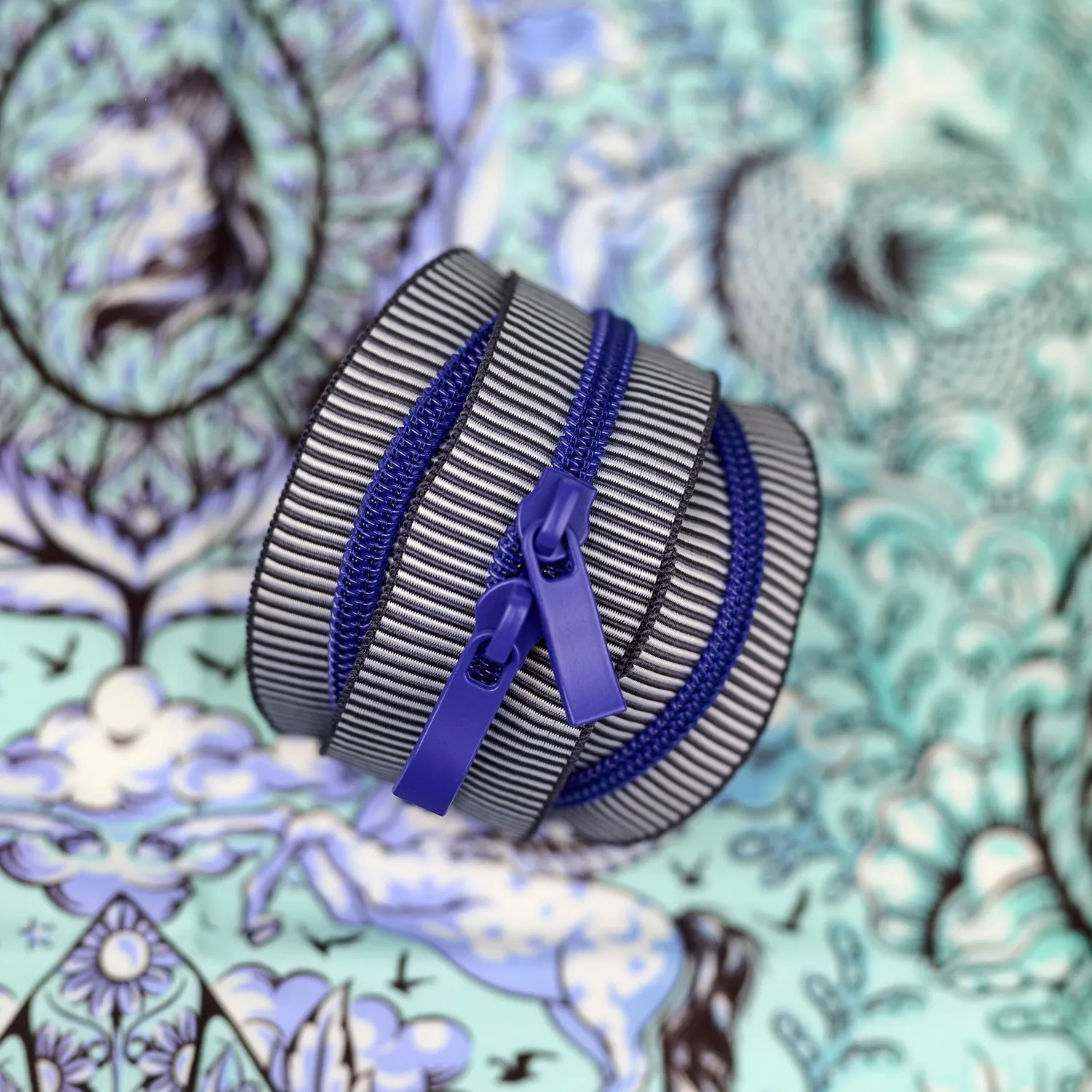 Renaissance Ribbon Blue Ember Handtaschen-Reißverschluss Nr.5