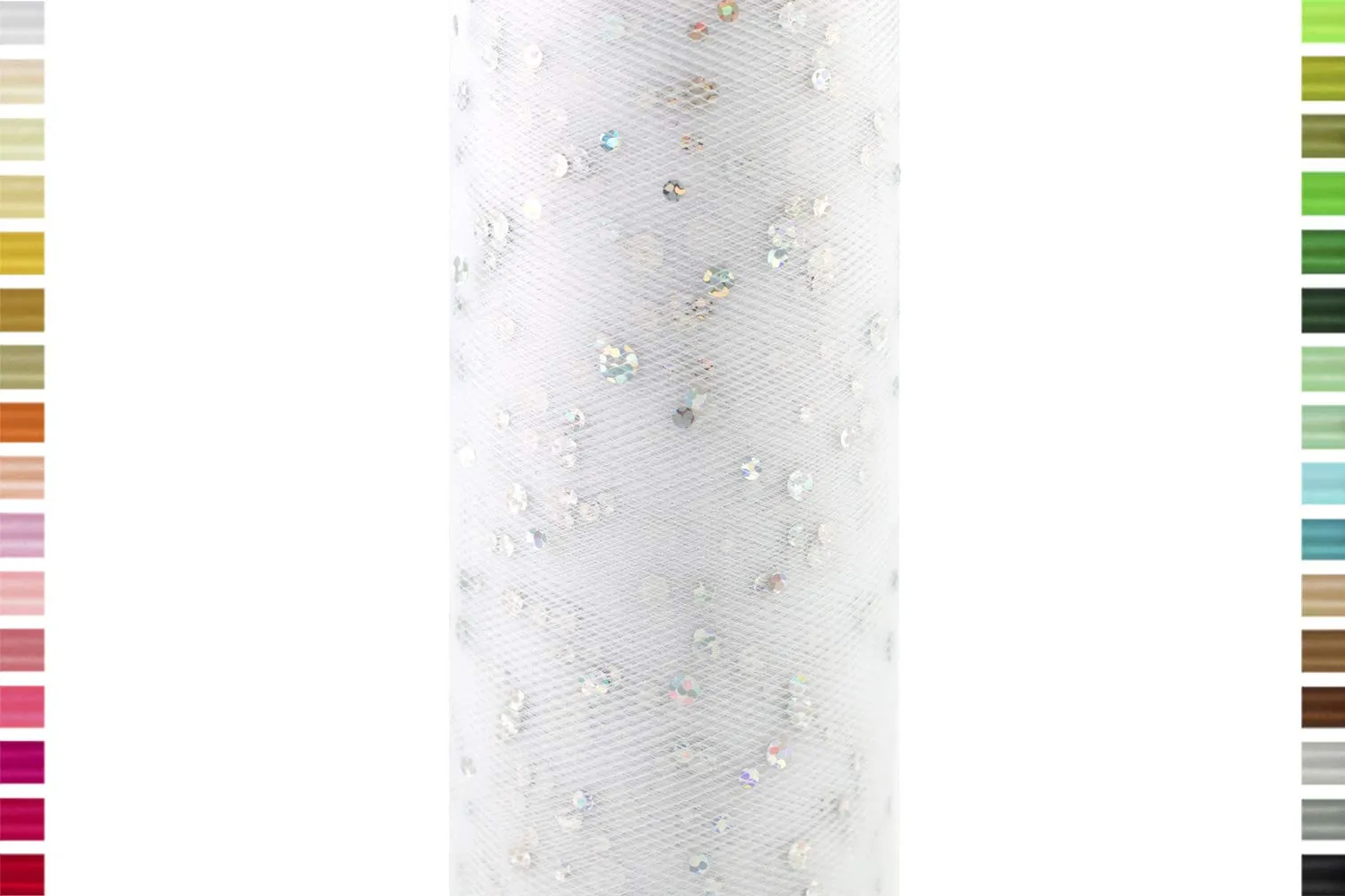 Creativery Glitzer Punkte Tüllband 15cm x 9m Pailletten