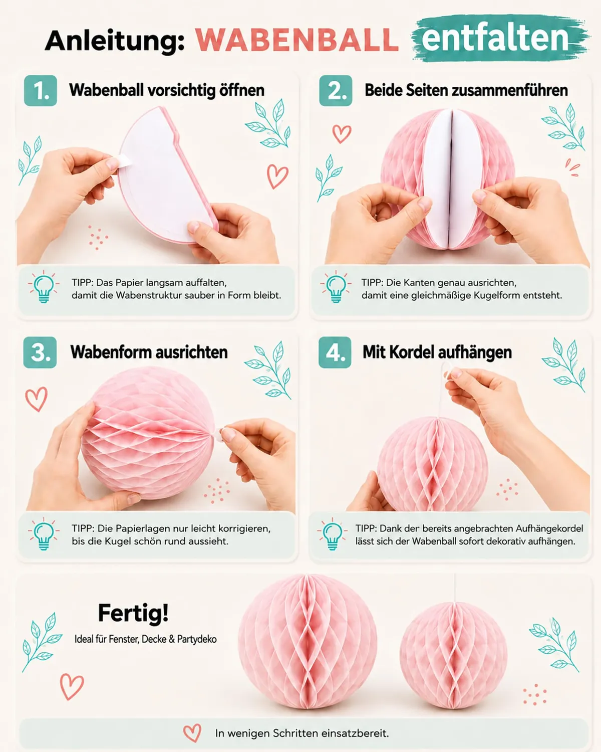 Creativery Wabenball Seidenpapier 30cm 1 Stück
