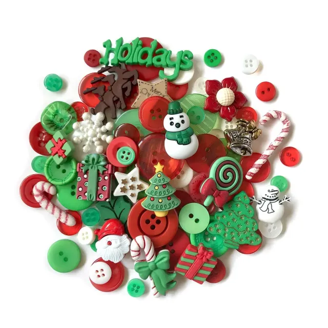 Buttons Galore Christmas Value Pack Knöpfe 50 Stück Weihnachten