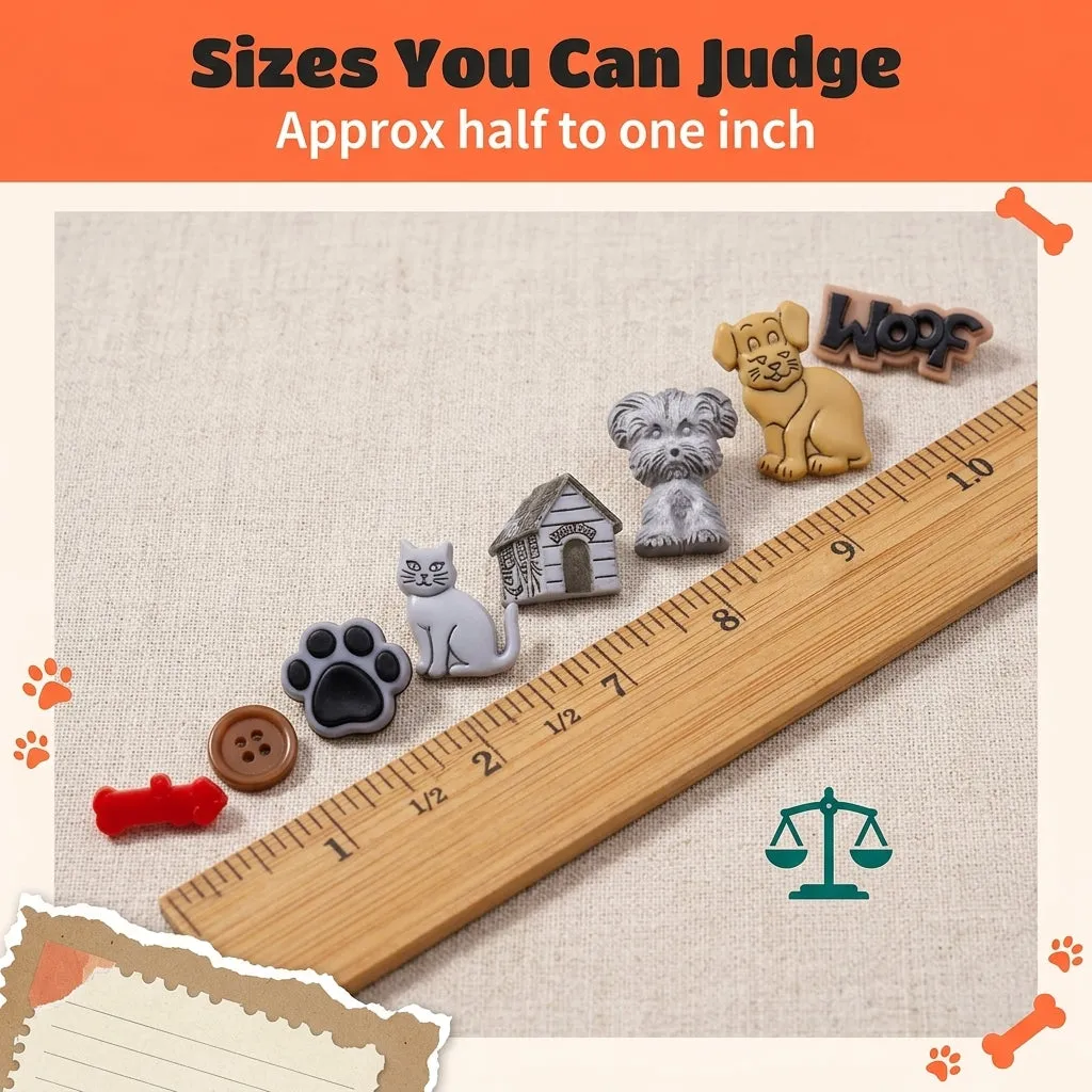 Buttons Galore Pet Button Super Value Pack Knöpfe 100 Stück 3D