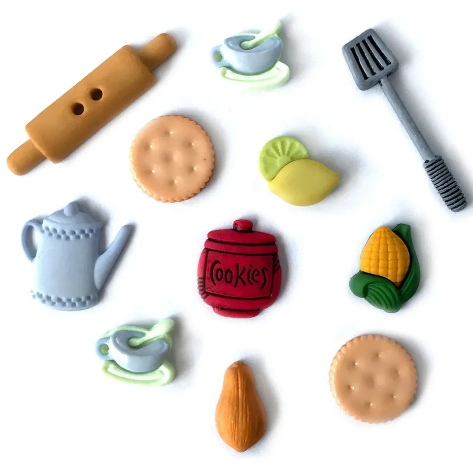 Buttons Galore Kitchen Craft Knöpfe 11 Stück farbecht