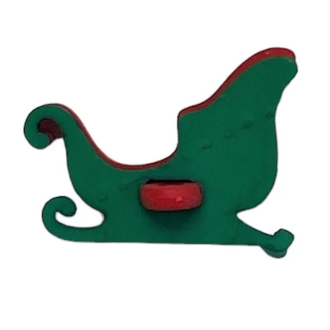 Buttons Galore Christmas Sleigh Knöpfe rot 2,2cm