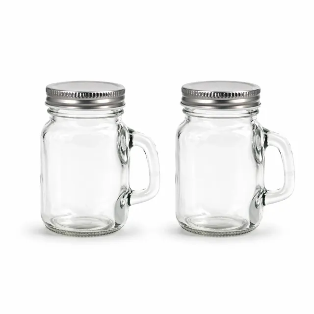 Creativery Glastassen mit Henkel klar 120 ml 2 Stück mit Deckel