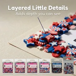 Buttons Galore Patriotic Bastelmix 6er Set rot-weiß-blau