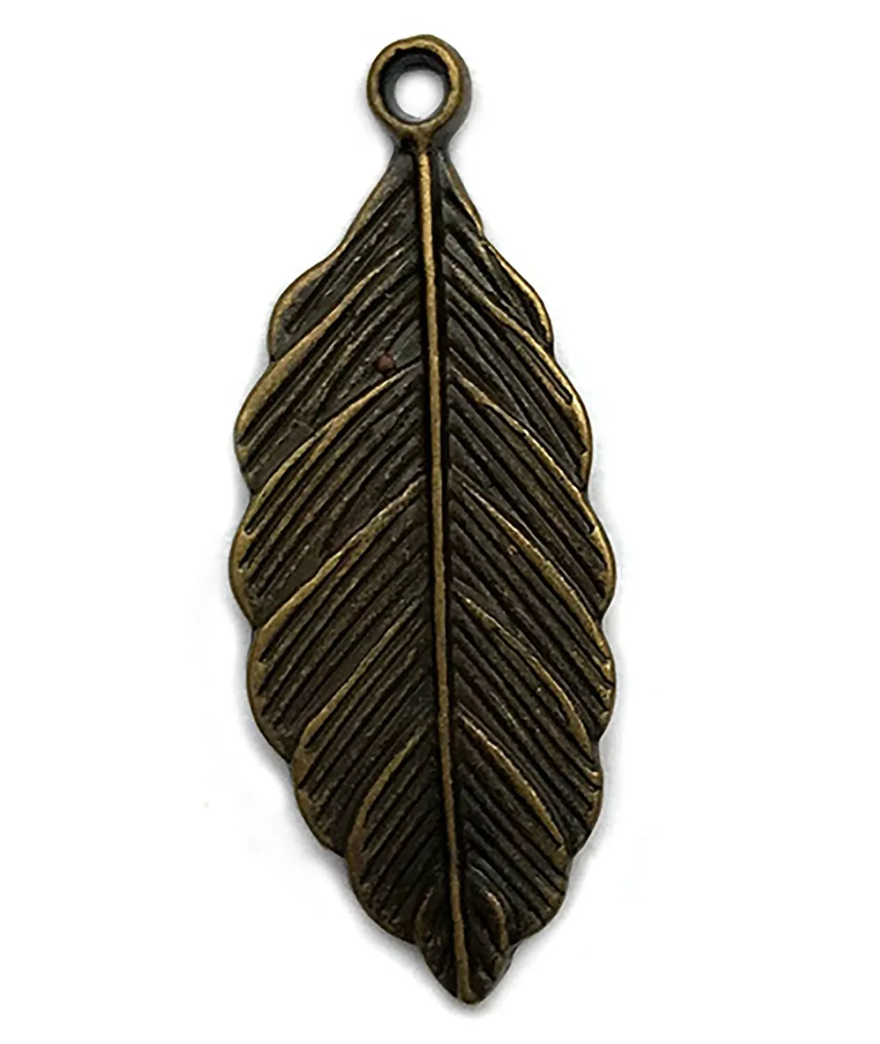 Buttons Galore Leaf Charm Blatt-Anhänger 10 Stück bronze