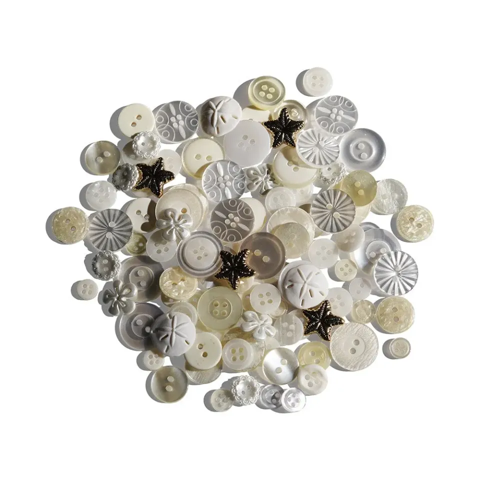 Buttons Galore Treasure Box Sea Salt Knöpfe 100 St weiß